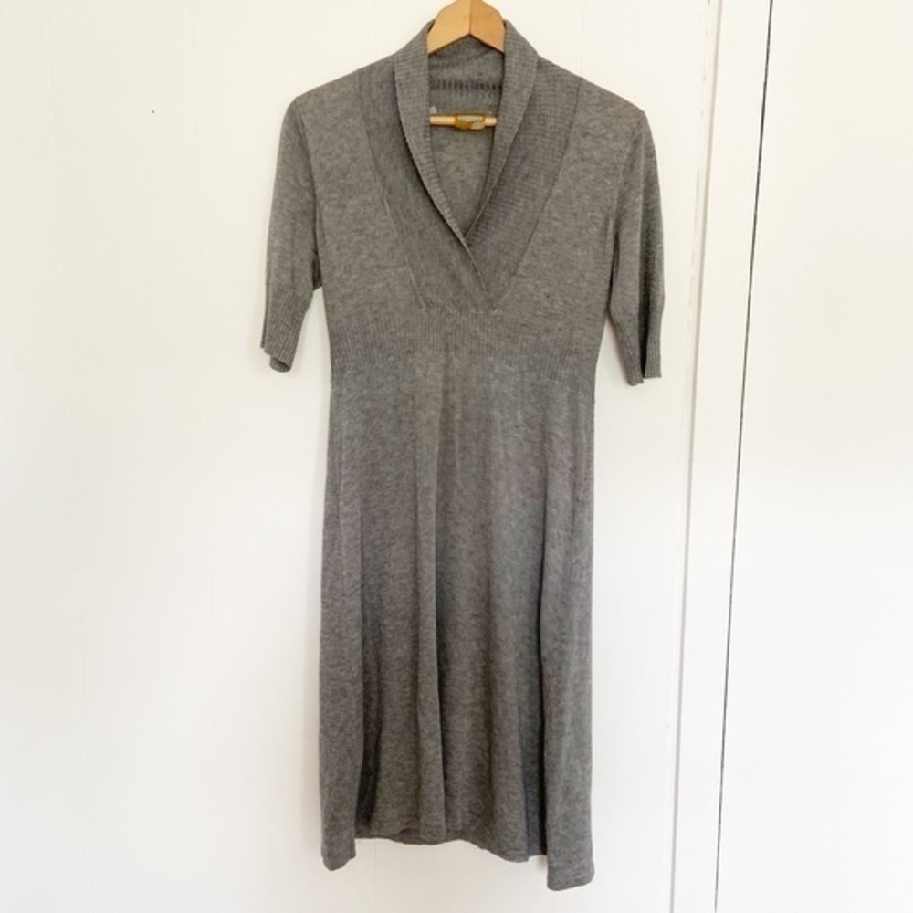 Athleta tencel and wool grey knit sweater‎ dress small